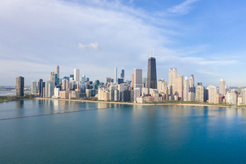 Fototapeta na wymiar Chicago buildings skyline downtown aerial