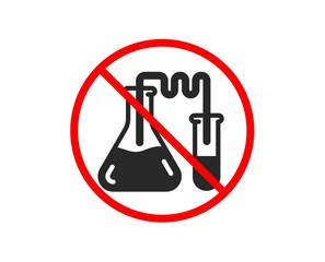 No or Stop. Medicine chemistry lab icon. Medical laboratory sign. Prohibited ban stop symbol. No chemistry lab icon. Vector