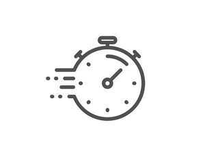 Timer line icon. Time management sign. Stopwatch symbol. Quality design element. Linear style timer icon. Editable stroke. Vector