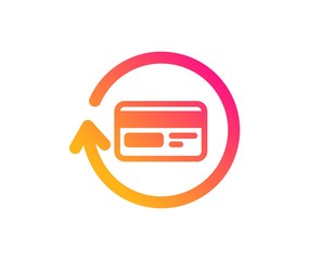 Credit card icon. Banking Payment card sign. Cashback service symbol. Classic flat style. Gradient refund commission icon. Vector