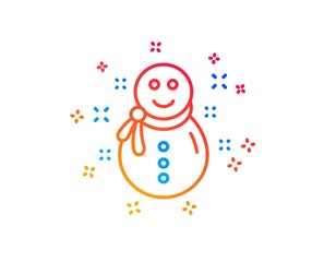 Christmas snowman line icon