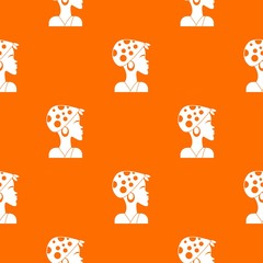 African woman pattern vector orange for any web design best