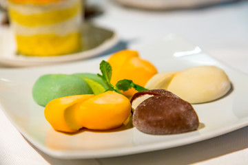 Japanese mochi ice cream with different fillings