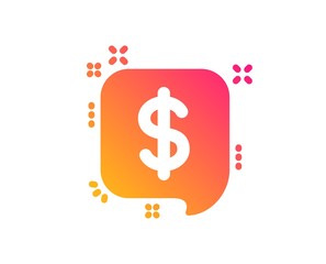 Payment received icon. Dollar sign. Finance symbol. Classic flat style. Gradient payment message icon. Vector