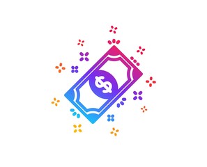 Payment icon. Dollar exchange sign. Finance symbol. Dynamic shapes. Gradient design payment icon. Classic style. Vector