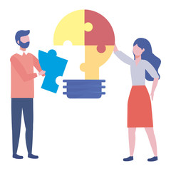 Businessman and businesswoman design vector illustration