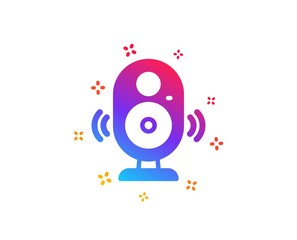 Speaker icon. Computer component sign. Sound symbol. Dynamic shapes. Gradient design speaker icon. Classic style. Vector