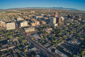 Fototapeta premium Aerial View of Albuquerque, The biggest City in New Mexico