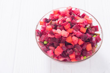 Traditional Russian salad vinaigrette