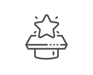 Winner podium line icon. First place sign. Best rank star symbol. Quality design element. Linear style winner podium icon. Editable stroke. Vector