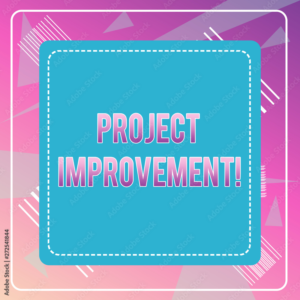 Aufkleber word writing text project improvement. business photo showcasing methods techniques to accomplish a 