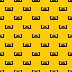 Cassette tape pattern seamless vector repeat geometric yellow for any design