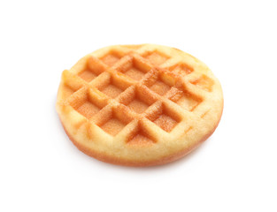 Delicious waffle for breakfast on white background