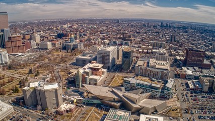 Naklejka premium Aerial View of Denver, the Capital of Colorado and a Major US City