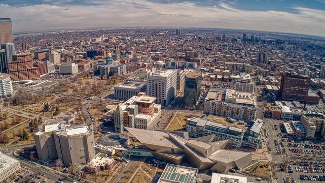 Aerial View of Denver, the Capital of Colorado and a Major US City