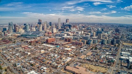 Fototapeta na wymiar Aerial View of Denver, the Capital of Colorado and a Major US City