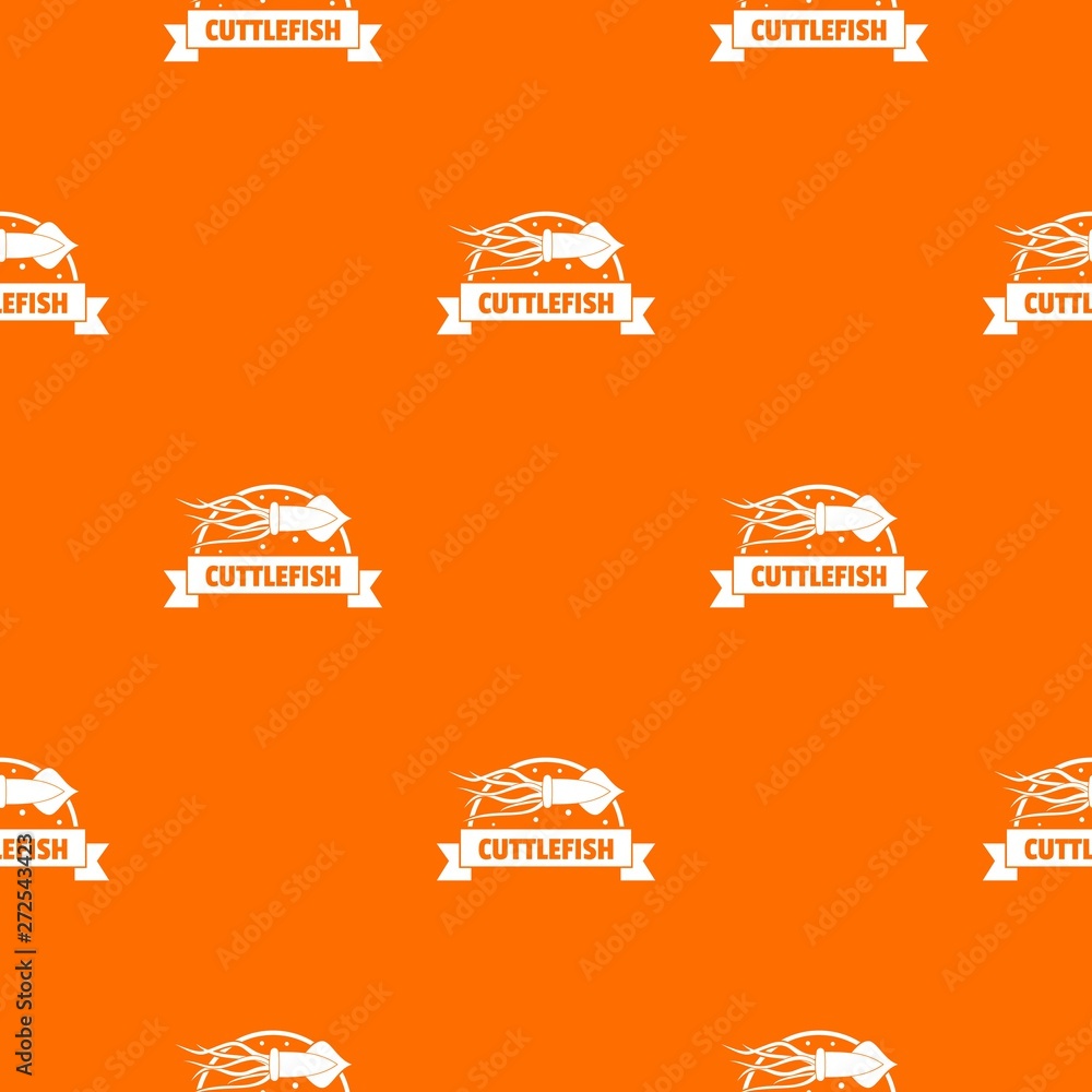 Poster cuttlefish shop pattern vector orange for any web design best