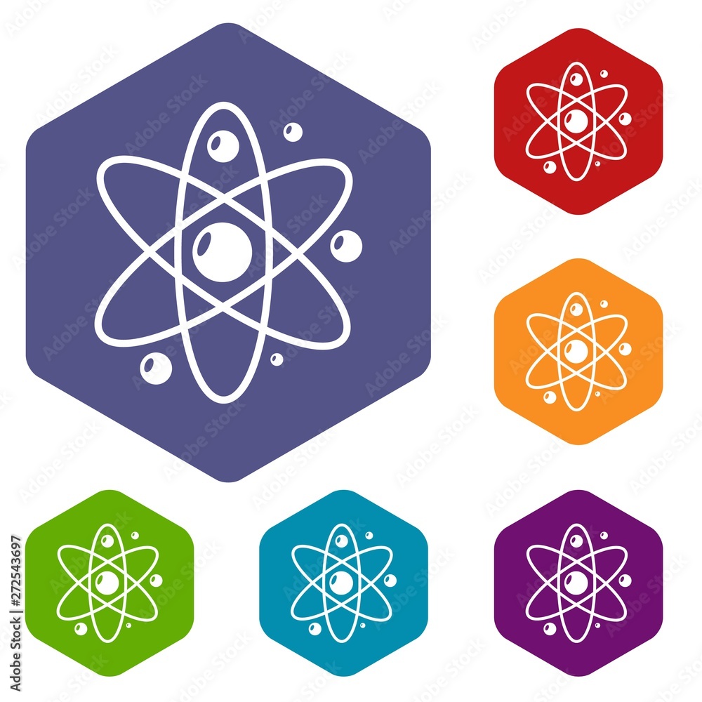 Poster atom icon. simple illustration of atom vector icon for web