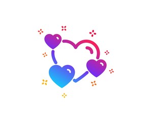 Hearts icon. Favorite like sign. Positive feedback symbol. Dynamic shapes. Gradient design heart icon. Classic style. Vector