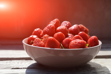ripe tasty fruit strawberry in a plate 