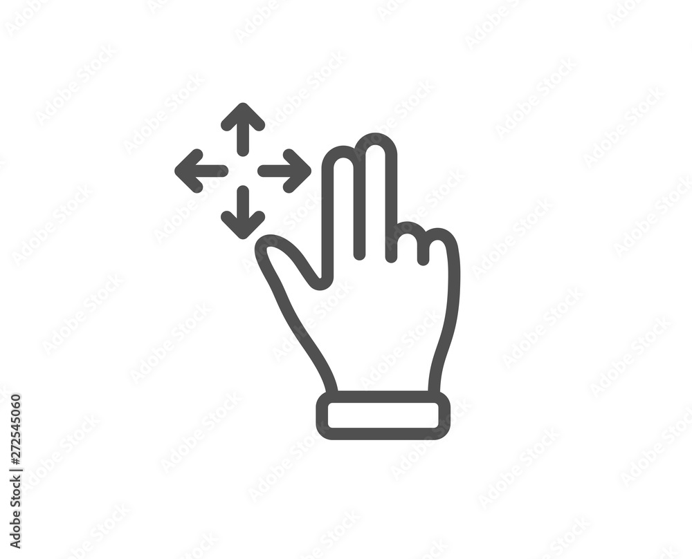 Poster move gesture line icon. slide arrow sign. swipe action symbol. quality design element. linear style 