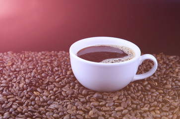 cup of fragrant black coffee i