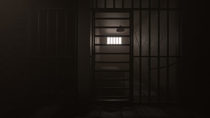 Adjoining Prison Cells in Dim Daylight 3D Rendering