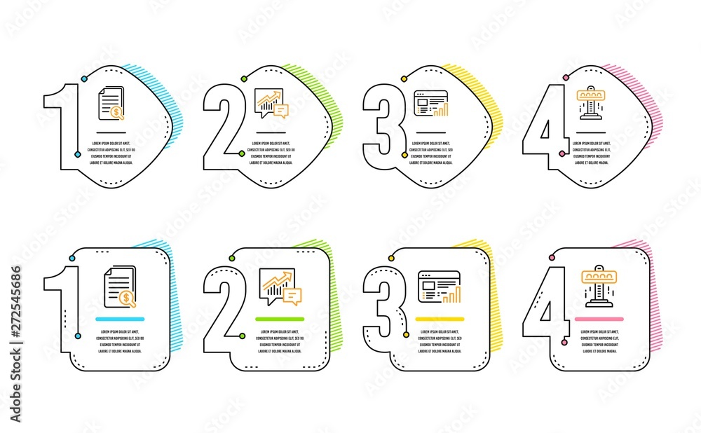 Aufkleber web report, financial documents and accounting icons simple set. attraction sign. graph chart, check