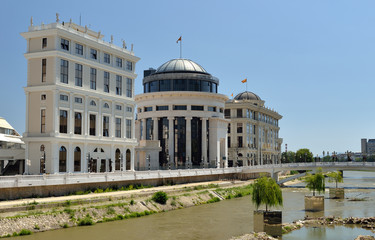 utiful buildings in Skopje, North Macedonia.