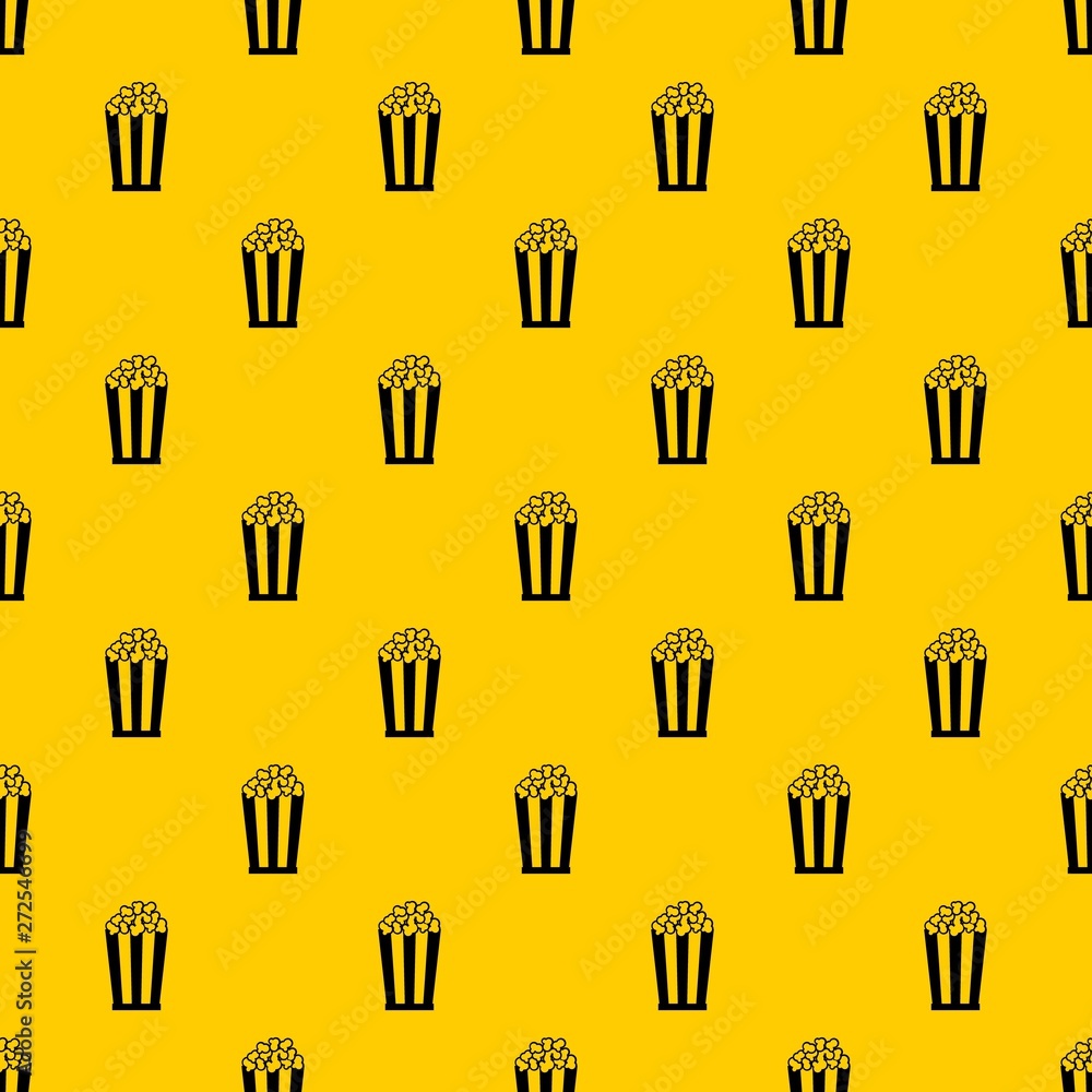 Poster popcorn in striped bucket pattern seamless vector repeat geometric yellow for any design