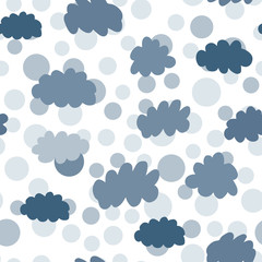 Clouds seamless pattern. Weather background design illustration