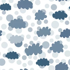 Fotobehang Clouds seamless pattern. Weather background design illustration © smth.design