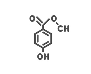 Chemical formula line icon. Chemistry lab sign. Analysis symbol. Quality design element. Linear style chemical formula icon. Editable stroke. Vector