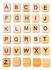 Complete Scrabble letter English alphabet uppercase	