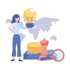 Businesswoman avatar cartoon design vector illustration