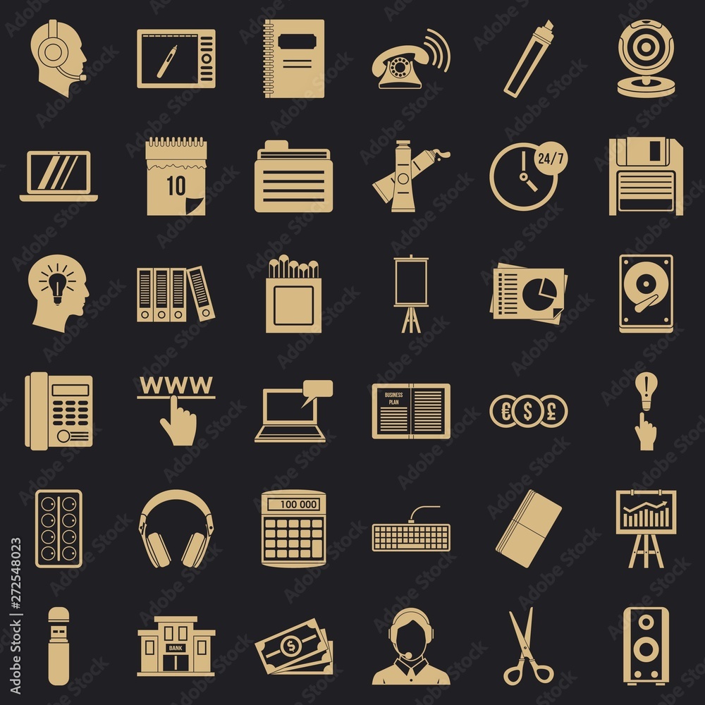 Poster paperwork icons set. simple set of 36 paperwork vector icons for web for any design