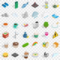 Season icons set. Isometric style of 36 season vector icons for web for any design