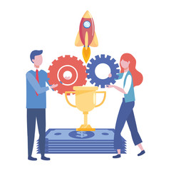 Businessman and businesswoman design vector illustration