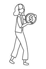 Businesswoman avatar cartoon design vector illustration