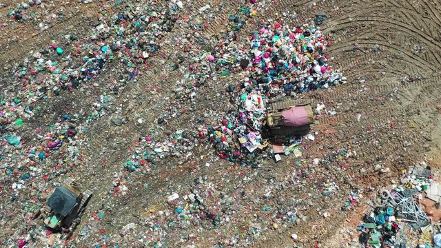 Plastic pollution crisis. Trash sent to Malaysia for recycling is instead dumped in a giant garbage mountain
