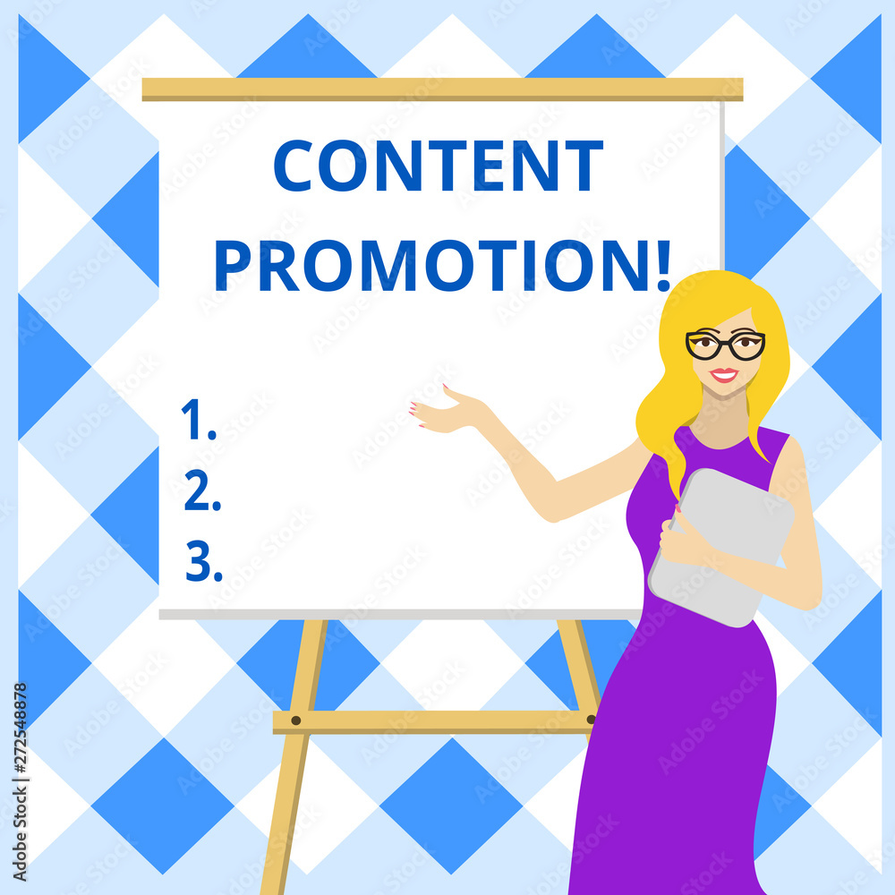 Poster conceptual hand writing showing content promotion. concept meaning about getting content in front of