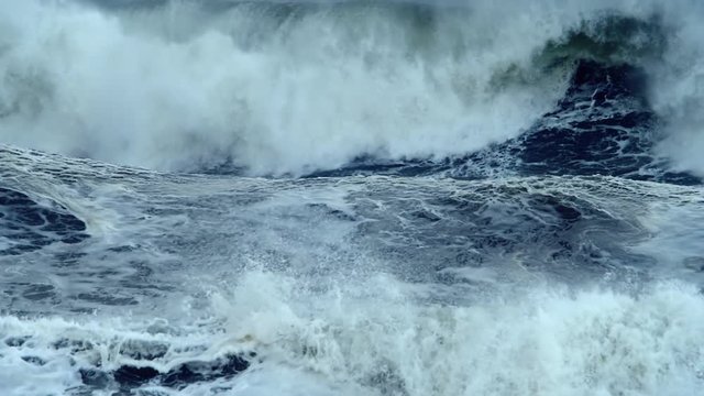 Stormy seas during bad weather climate change cyclone hurricane typhoon