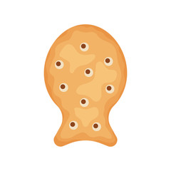 Cracker chips fish shape isolated on white background. Biscuit cookies for breakfast, tasty snack food - vector illustration