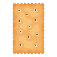 Cracker chips rectangle shape isolated on white background. Biscuit cookies for breakfast, tasty snack food - vector illustration