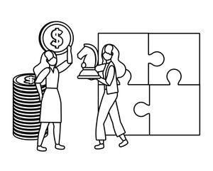 Businesswomen avatar cartoon design vector illustration