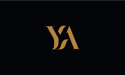 YA logo design template vector illustration