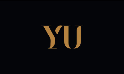 YU logo design template vector illustration