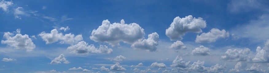 Obraz premium Clouds white soft panorama in the vast blue sky