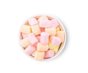 Marshmallow Top View On White Background