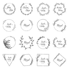 Wedding wreath collection for wedding Premium vector